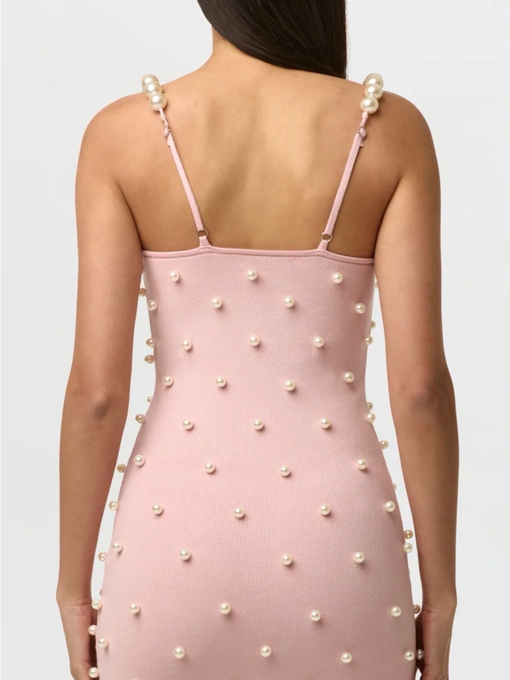 Naked Wardrobe- Pink Pearl-Embellished Mini Dress - Picture 3 of 3
